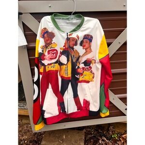 TLC 2XL Jacket Bomber Full Zip Graphic Print Hip Hop Retro 90s Salt & Pepper